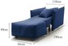 Dmora Sessel Atlantis, Einzelsofa, Wohnzimmersessel mit Trolley-Öffnung, Standardarmlehnen, 100 % Made in Italy, 110 x 90 x 85 cm, Blau Bild 5