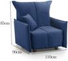 Dmora Sessel Atlantis, Einzelsofa, Wohnzimmersessel mit Trolley-Öffnung, Standardarmlehnen, 100 % Made in Italy, 110 x 90 x 85 cm, Blau Bild 3