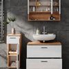 Badmöbel-Set Irma Weiß Hochglanz/Goldkraft Eiche 3 Teile, mit Schubladenschrank und Midischrank Vicco Bild 5