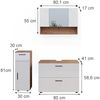 Badmöbel-Set Irma Weiß Hochglanz/Goldkraft Eiche 3 Teile, mit Schubladenschrank und Midischrank Vicco Bild 3