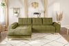 Ecksofa Scandi-Stil Schlafcouch Stauraum Ottomane LI Bouclé Chenille in Grün Bild 2
