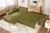 Ecksofa Scandi-Stil Schlafcouch Stauraum Ottomane LI Bouclé Chenille in Grün Bild 5