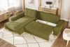 Ecksofa Scandi-Stil Schlafcouch Stauraum Ottomane LI Bouclé Chenille in Grün Bild 4