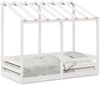 vidaXL Kinderbett mit Dach Weiß 70x140 cm Massivholz Kiefer 847016 Bild 2