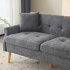 Kompakt Sofa mit 15 cm Sitzkissen & Massivholzfüßen, Chenille, 162x74x77 cm, Grau Bild 4