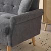Kompakt Sofa mit 15 cm Sitzkissen & Massivholzfüßen, Chenille, 162x74x77 cm, Grau Bild 5