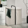 ZELLER 14553 Wäschesammler aus Polyester/Bambus, creme/schwarz, ca. 51,5 x 35,5 x 65 cm Bild 4