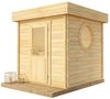 FinnTherm 'Cubus-70 A' Gartensauna mit 3 Sitzbänken, Holz natur, 263 x 264 x 264 cm Bild 2