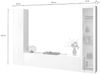 Dmora Ausgestattete Wand Felicina, 3-türiges TV-Ständer-Wohnzimmerset, Mehrzweck-Wohnzimmermöbel mit Vitrine und LED-Licht, 100 % Made in Italy, 260 x 30 x 180 cm, glänzendes Weiß, Bild 3