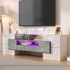 Lowboard, 145/30/51 cm, TV-Schrank, Fernsehtisch, Fernsehschrank für Wohnzimmer, stehend, glänzend Bild 2