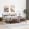 vidaXL Metallbett ohne Matratze Braun Eichen-Optik 183x213 cm 3325104 Bild 4