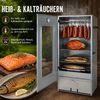 BURI Räucherofen aus Stahlblech mit Zubehör | Räucherschrank 44 x 28 x 80 cm für Holz/ Räuchermehl mit Räucherhaken und Thermometer| Kalt- & Heißräuchern Garten für Fisch, Fleisch & Gemüse Bild 3