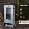 BURI Räucherofen aus Stahlblech mit Zubehör | Räucherschrank 44 x 28 x 80 cm für Holz/ Räuchermehl mit Räucherhaken und Thermometer| Kalt- & Heißräuchern Garten für Fisch, Fleisch & Gemüse Bild 2