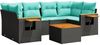 vidaXL 7-tlg. Garten-Sofagarnitur mit Kissen Schwarz Poly Rattan 3226638 Bild 2