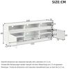 KLAM HOME Lowboard Weißer TV Lowboard 160cm mit LED & Glasablage (Hochglanz TV-Schrank für 60 Zoll mit 10 Fächern), Wohnzimmer TV-Ständer 160×35×60cm aus MDF Bild 3