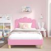 vidaXL Kinderbettgestell mit Kopfteil Rosa 80 x 200 cm Stoff 42011052 Bild 3