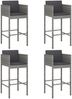 vidaXL Barhocker 4 Stk. mit Kissen Grau Poly Rattan 316661 Bild 2
