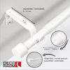 Deco-Raum® Deco-Raum Gardinenstange ausziehbar Flexa Weiß-matt Endstück Kappe 16/19mm | Länge: 160-300cm | Material: Metall | Farbe: Weiß-matt Bild 2