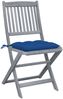 vidaXL Klappbare Gartenstühle 4 Stk. mit Kissen Massivholz Akazie 3064588 Bild 2