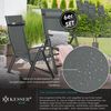 KESSER® Gartenstuhl Hochlehner mit Armlehnen | Aluminium Klappstuhl inkl. Kopfkissen Campingstuhl 7-Fach Verstellbar Rückenlehne | Atmungsaktiv & Wetterfest | Klappbar & Anti-Rutsch Anthrazit, 6 Stück Bild 3