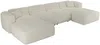 Vente-unique - POGNI Sofa Stoff Weiß - B 166 cm x H 73 cm x L 356 cm Bild 3