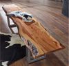 Baumbank Akazie 160 x 38 x 45 walnuss lackiert FREEFORM 2 #05 Bild 3