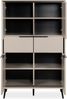 Finori Arona 53A Highboard, sand / schwarz | Highboard für Wohnzimmer | Maß: B x H x T ca. 90 x 140 x 38 cm | Highboard mit 4 Türen und 2 Schubkästen Bild 2