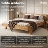 skølm 'Hervar' Bett 180x200 cm, hochwertiges Bettgestell aus massiver Eiche, Bettkopf 2 Streben, Massivholzbett lackiert, mit Holzfüßen, geeignet als Doppelbett Bild 3