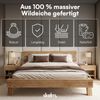 skølm 'Hervar' Bett 180x200 cm, hochwertiges Bettgestell aus massiver Eiche, Bettkopf 2 Streben, Massivholzbett lackiert, mit Holzfüßen, geeignet als Doppelbett Bild 2