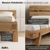 skølm 'Hervar' Bett 180x200 cm, hochwertiges Bettgestell aus massiver Eiche, Bettkopf 2 Streben, Massivholzbett lackiert, mit Holzfüßen, geeignet als Doppelbett Bild 4