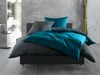 Mako Satin Wende Bettwäsche petrolblau anthrazit 155x220 + 80x80 Bild 2