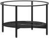 vidaXL Beistelltisch Schwarz und Schwarze Marmor-Optik 70 cm Hartglas 331619 Bild 2