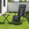Yaheetech Gartenliege Zero-Gravity-Liegestuhl 64 cm B Klappbar & Tragbar, Klappstuhl mit Auflage & Becherhalter & Kopfkissen Bild 2