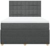 vidaXL Boxspringbett mit Matratze Dunkelgrau 140x190 cm Stoff 3292052 Bild 4