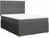 vidaXL Boxspringbett mit Matratze Dunkelgrau 140x190 cm Stoff 3292052 Bild 2