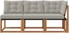 vidaXL Outdoor Mittel- und Ecksofa mit Kissen 3 Stück Natur 900618 Bild 5