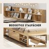 SeedWave Holzbett Tagesbett mit USB- / Kabelloser-Ladefunktion, Nachttisch, 90/140×200cm, Stauraumbett mit 1× Rollenschublade, Staufächern Bild 4