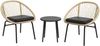 Flieks Gartenmöbel Set 3-tlg mit 2 Stühlen, Couchtisch & Kissen, Outdoor Balkonmöbel Set für 2 Personen, Rattan, Hellbraun Bild 2