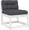 vidaXL Gartensofa mit Kissen Weiß Massivholz Kiefer 844690 Bild 2