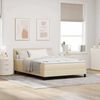vidaXL Boxspringbett mit LED-Lichtleisten Creme 140 x 190 cm Stoff 3342210 Bild 1