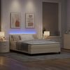 vidaXL Boxspringbett mit LED-Lichtleisten Creme 140 x 190 cm Stoff 3342210 Bild 5