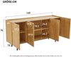 Sideboard 160 x 40 x 78 cm aus Spanplatte in Natur mit 4 Türen, Metall-Details und verstellbaren Einlegeböden Bild 5
