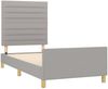 Einzelbettgestell Design für Erwachsene ohne Matratze Hellgrau 80x200 cm Stoff d4980e Bild 4