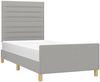 Einzelbettgestell Design für Erwachsene ohne Matratze Hellgrau 80x200 cm Stoff d4980e Bild 3