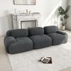 3-Sitzer-Sofa, Aus Premium-Cordsamt modular kombinierbar rutschfest ohne Montage ergonomische Armlehnen und hochelastische Polsterung für Wohnzimmer und Schlafzimmer, Cordsamt, Grey Bild 3