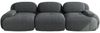 3-Sitzer-Sofa, Aus Premium-Cordsamt modular kombinierbar rutschfest ohne Montage ergonomische Armlehnen und hochelastische Polsterung für Wohnzimmer und Schlafzimmer, Cordsamt, Grey Bild 4