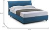 Dmora Aishia Doppelbett, Bettkasten mit abnehmbarem Bezug, gepolstertem Kopfteil und Bettkastenrahmen, 100 % Made in Italy, inklusive Matratze 160 x 200 cm, Blau Bild 3