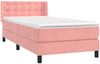 vidaXL Boxspringbett mit Matratze Rosa 90x200 cm Samt 3131182 Bild 3