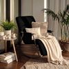 Schaukelstuhl MIKA Indoor - 61x100x66cm, Stoff, Schwarz | Liegestuhl Relaxstuhl Sofastuhl Bild 3