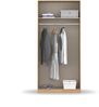 rauch Kleiderschrank Alba, Drehtürenschrank, Garderobenschrank, 2-türig, mit 1 Kleiderstange und 1 Einlegeboden, Farbe Hochglanz Weiß/Weiß, Griffstange Grau metallic, Schwarz, 91x197x54cm Bild 5